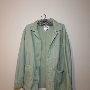 Zara women’s Mint Green Shirt Jacket